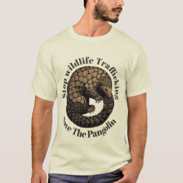 Stop wildlife trafficking - Save the pangolin  Tシャツ