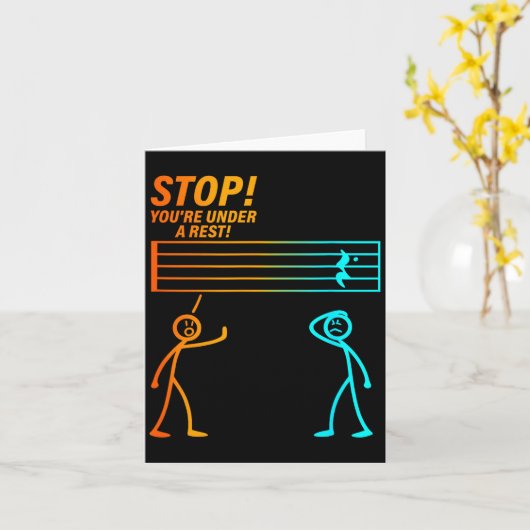 Stop You're Under A Rest _ Funny Music Teacher  カード (黄色い花)