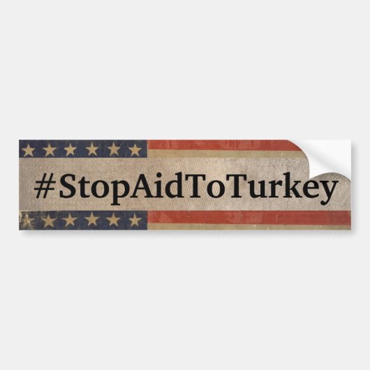 #StopAidToTurkeyバンパーステッカー バンパーステッカー (正面)