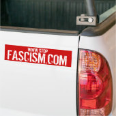 STOPFASCISM.COM -停止ファシズムのバンパーステッカー バンパーステッカー (トラック上)