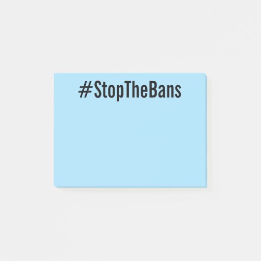 #StopTheBans Pro-Choiceブラック文字オンライトブルー ポストイット (正面)
