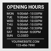 Store Hours Opening Hours Minimalist Black ウィンドウサイン (シート)