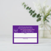 Store or Shop Business Purple Referral Card 紹介カード (スタンド正面)