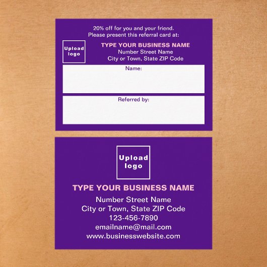 Store or Shop Business Purple Referral Card 紹介カード