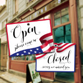 Store Window Glass Door Hanging Open & Closed Sign