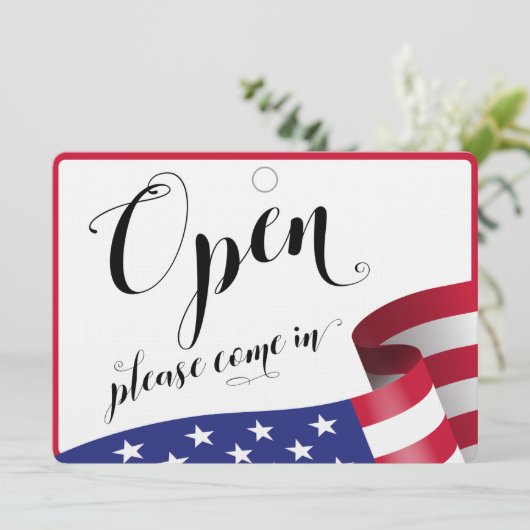 Store Window Glass Door Hanging Open & Closed Sign (スタンド正面)