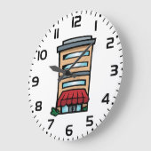 Storefront and Office Building ラージ壁時計 (傾斜)