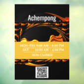 Storefront Sign: Achempong Gold Abstract Hour Disp ウィンドウサイン (シート3)