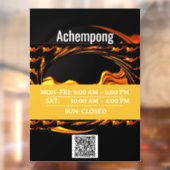 Storefront Sign: Achempong Gold Abstract Hour Disp ウィンドウサイン (シート2)