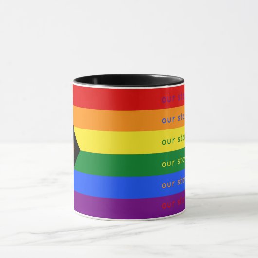Stories Matter Gay Pride Intersection Rainbow Flag マグカップ (中央)