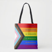 Stories Matter Intersectional Pride Flag Rainbow トートバッグ (正面)