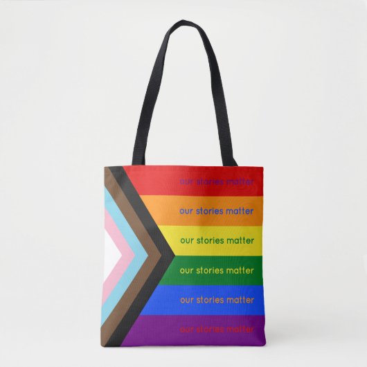 Stories Matter Intersectional Pride Flag Rainbow トートバッグ (正面)