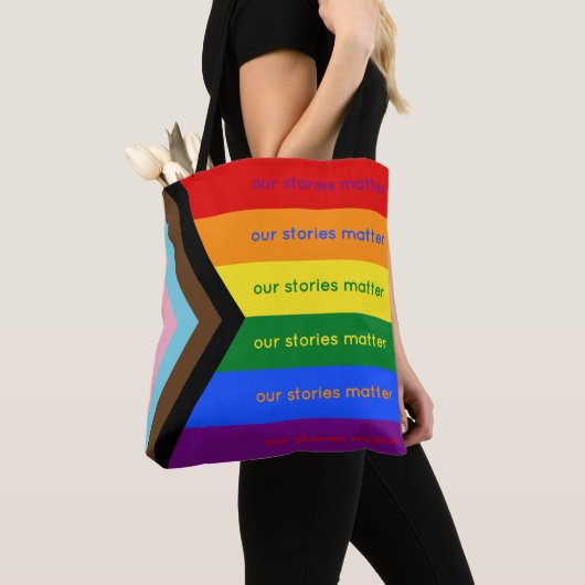 Stories Matter Intersectional Pride Flag Rainbow トートバッグ (クローズアップ)