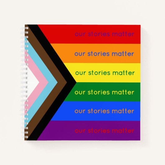 Stories Matter Intersectional Pride Flag Rainbow ノートブック (正面)