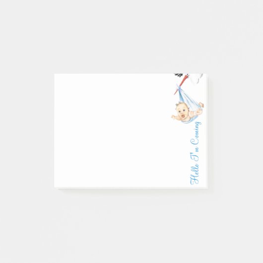 Storkの運ベビーおもしろいPost it Notes Your Text ポストイット (正面)