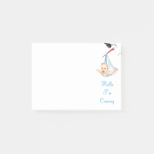 Storkの運ベビー- Hello – テキスト/名前の追加 ポストイット (正面)