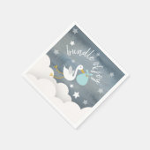 Storkブルーバンドルスターウォーターカラーベビーシャワー スタンダードカクテルナプキン (角)