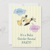StorkベビーGender Revealパーティー 招待状 (正面)