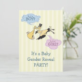 StorkベビーGender Revealパーティー 招待状 (スタンド正面)
