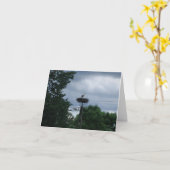 Stork写真ベビー妊娠告知カード カード (黄色い花)