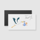 Stork男の赤ちゃんとエレガントScriptありがとう (正面/裏面)