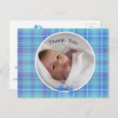 Stork男の赤ちゃん写真の発表 案内ポストカード (正面/裏面)