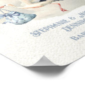 Stork赤ちゃんシャワークレストリボン弓ウェルカムサイン ポスター (角)