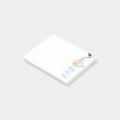 Stork運のベビー- Cartoon Sweet おもしろい Hello ポストイット (アングル)