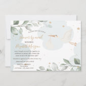 Stork配信，雲，星，メールによる赤ちゃんシャワー 招待状 (正面)