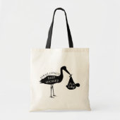 Stork配送親名ベビーシャワートートバッグ トートバッグ (正面)