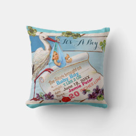 STORK、ベビー、SHAMROCKSフローラ少年ベビー統計 クッション