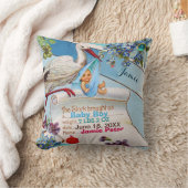 STORK、ベビー、SHAMROCKSフローラ少年ベビー統計 クッション (ブランケット)