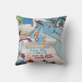 STORK、ベビー、SHAMROCKSフローラ少年ベビー統計 クッション (裏面)