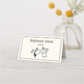 Stork #1 Baby Shower GenderアイボリーBG プレイスカード (正面)