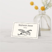 Stork #2 Baby Shower GenderアイボリーBG プレイスカード (正面)