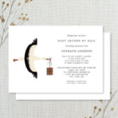 Stork and package Baby Shower by mail招待状 招待状