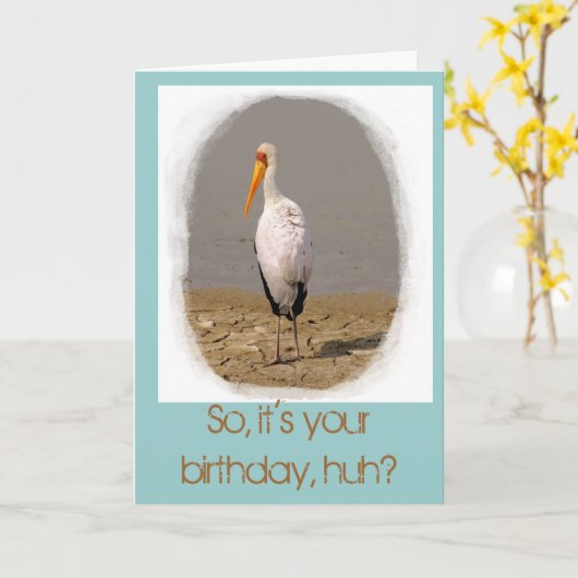 Stork Art誕生日カード（アクア） カード (黄色い花)