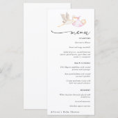 Stork Baby Girlシャワーメニュー メニュー (正面/裏面)