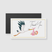 Stork Baby Girl エレガント With Script (正面/裏面)