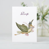 STORK BABY GIRL SHOWER, RSVP，クリー感じム 出欠カード (スタンド正面)