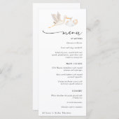 Stork Baby Shower Menu メニュー (正面/裏面)