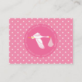 Stork Baby Shower Registry Card - Pink エンクロージャーカード (裏面)