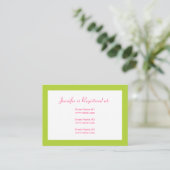 Stork Baby Shower Registry Card - Pink & Green エンクロージャーカード (スタンド正面)