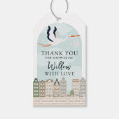 Stork Boho赤ちゃんシャワー散水感謝お願い ギフトタグ (正面)