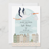 Stork Boho Baby Shower Special Delivery Sprinkle 招待状 (正面)