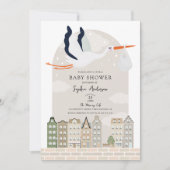 Stork Boho Baby Shower Special Delivery Sprinkle 招待状 (正面)