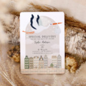 Stork Boho Baby Shower Special Delivery Sprinkle 招待状