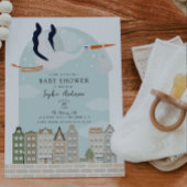 Stork Boho Baby Shower Special Delivery Sprinkle 招待状