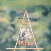 Stork Delivering a baby girl アクリルサイン (ニュートラル)