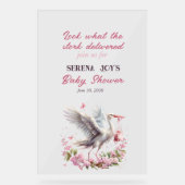 Stork Delivering a baby girl アクリルサイン (正面)